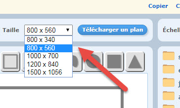 Barre d'outils size